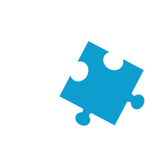 Cartoon icon of 2 puzzle pieces