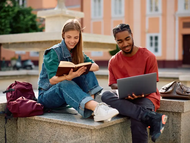 Two students talking